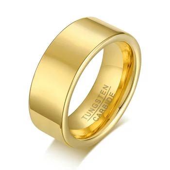 

European and American Fashion simple Personality Gold Simple Men's Bare Tungsten Steel Ring DIY Lettering Jewelry