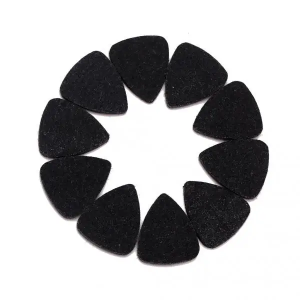 2x 10pcs Wool Felt Picks Ukulele Guitar Parts 3MM Mandolin Plectrums Pick Black