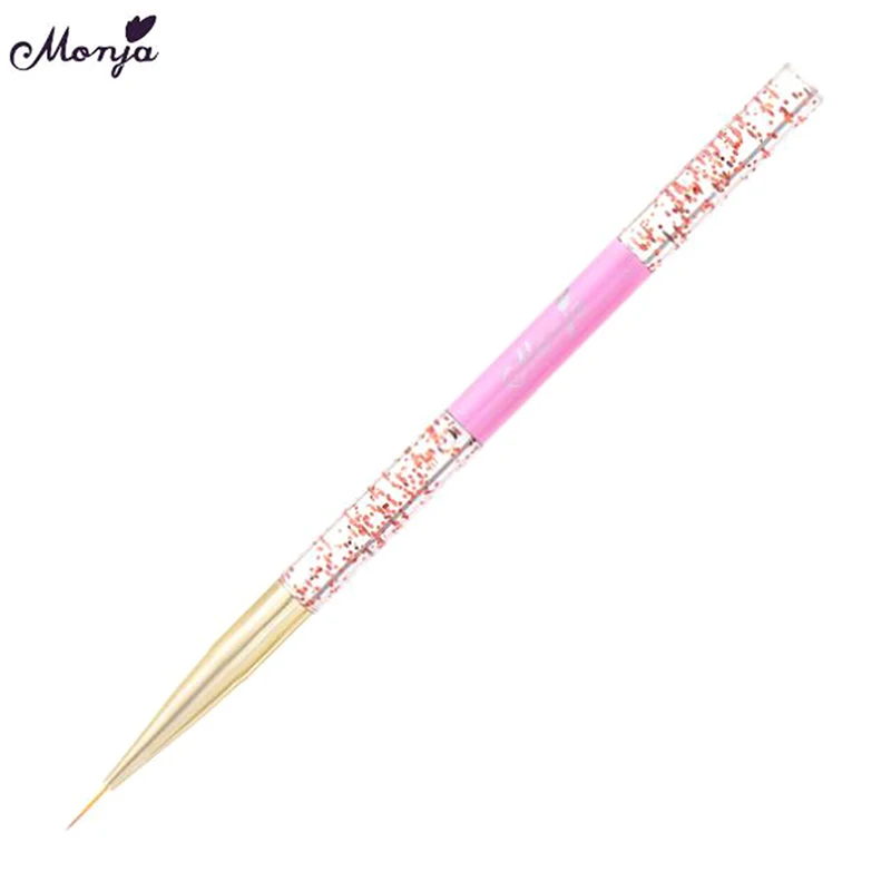 7/9/11mm Acrylic Liner UV Gel Sequins Nail Art Brush Drawing Painting Carving Pen Design Manicure Tool Decoration Tools - Цвет: Розовый