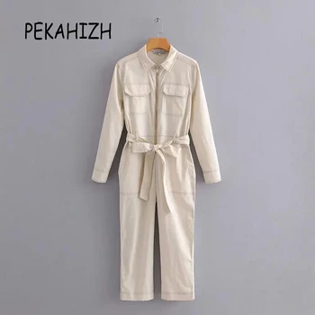 

Summer high waist streetwear white jumpsuit rompers womens jumpsuit women fashion pockets sashes women romper casual overalls