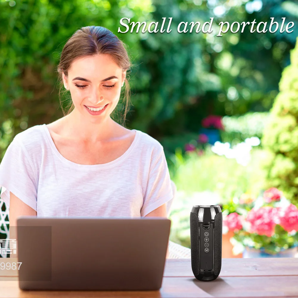 TG117 Outdoor Speaker 10W USB Waterproof Portable Hifi Wireless Column Loudspeaker Support TF Card FM Radio Aux Input