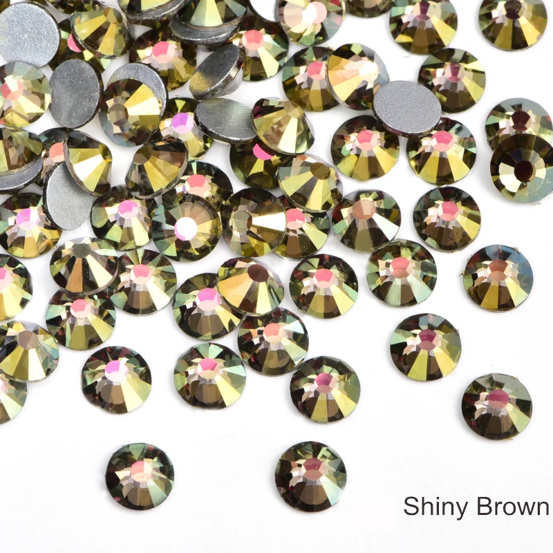 P91 Shiny Brown Oleeya 5 NEW Romantic Colors стразы Crystal Non Hot Fix Rhinestone