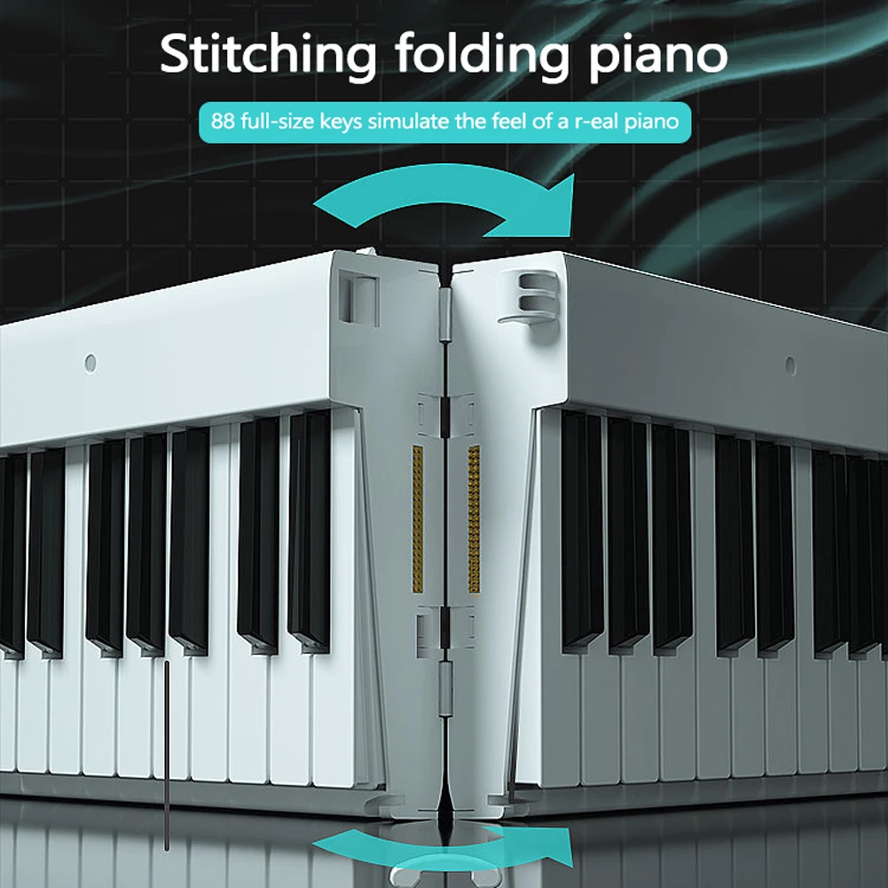 88-Keys Foldable Piano Multifunctional Digital Piano Portable Electronic Keyboard for Student Musical Instrument