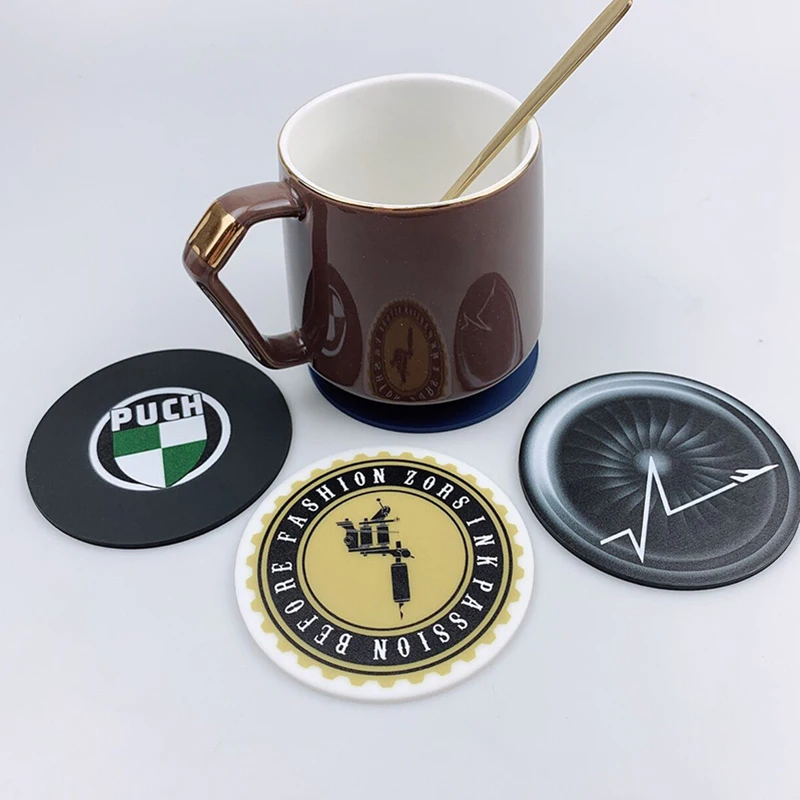 Custom Printed Logo Promotion Gifts Cup Holder Soft Rubber Coaster sets Tableware Waterproof and Heat Insulation 4 H0003d00f741648078b98f72ba642494bH
