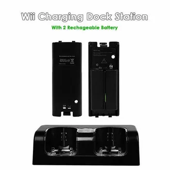 

HOT For Wii Gamepad Battery Chargers Charger Dock Remote Controller Dual Charging Dock Station Stands Games Accessories