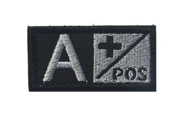 Military emboridery clothes Patch Blood Type Group 3D  A+ B+ AB+ O+ Positive Tactical Badges brown Black team Sports souvenirs   (17)