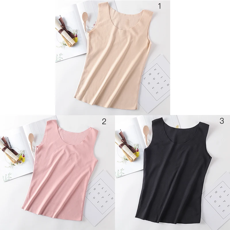 

Plus Size Soft Velvet Solid Women Underwear Thick Breathable Warm Up Female Tanks Plus Size Winter Girl's Undershirt