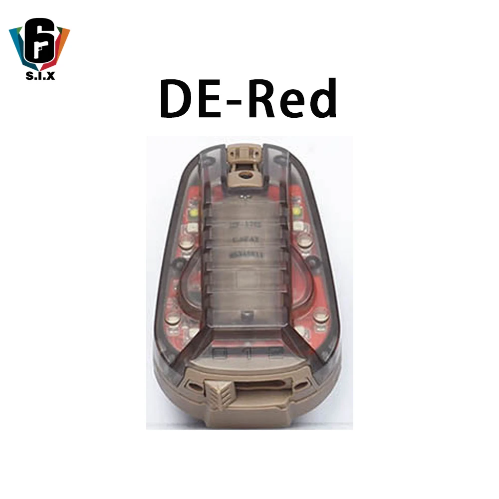 DE-Red Hel Star 6 GEN 3 светильник на шлем, стробоскоп, ИК-светильник, зеленый, красный, мигающий светильник, лампа для выживания, страйкбол, вспышка/устойчивая функция, водонепроницаемый - Цвет: DE-Red