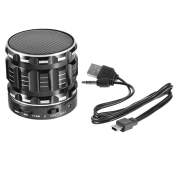 

Portable Mini Bluetooth Speaker Metal Steel Wireless Stereo Subwoofer Speakers Handsfree With Mic FM Radio Support TF Card MP3