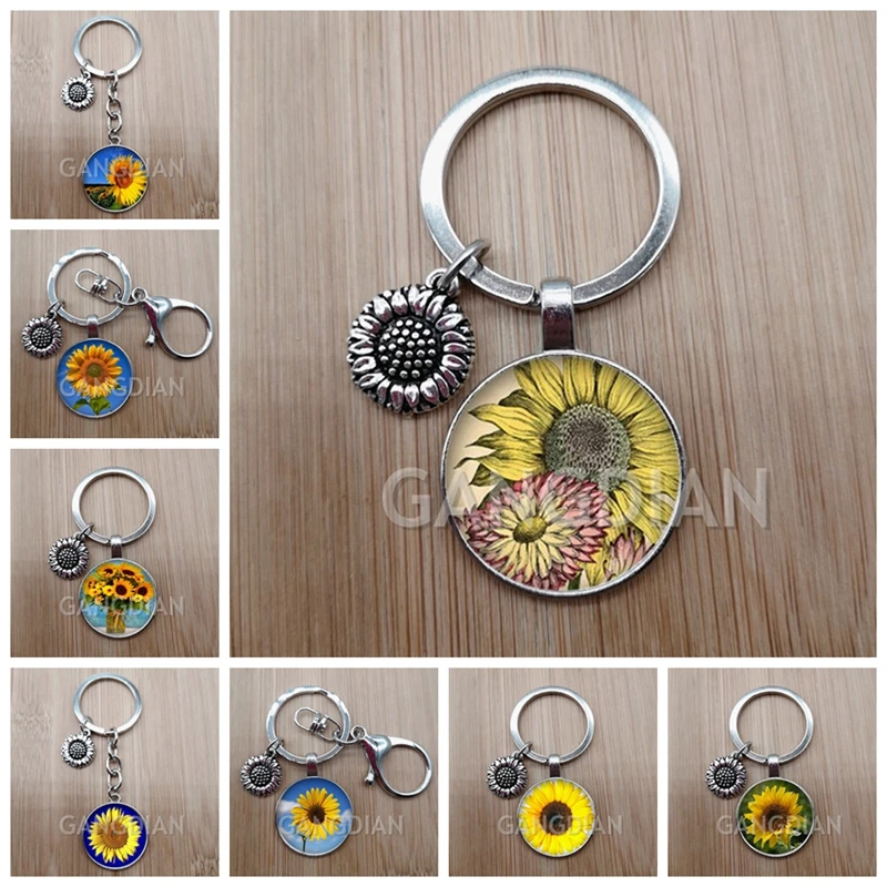 Горячая продажа Подсолнух DIY брелок очарование автомобильный сумка Шарм