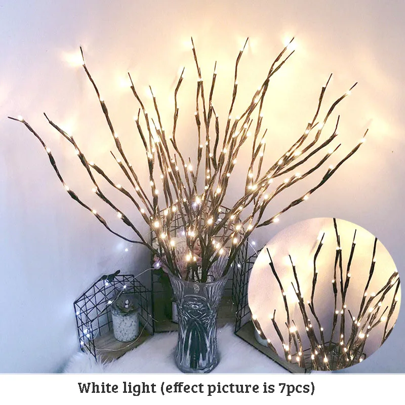 20 Bulbs LED Willow Branch Lights 77cm Vase Filler Willow Twig Home Christmas Party Garden Decoration Wedding Decorative Lights