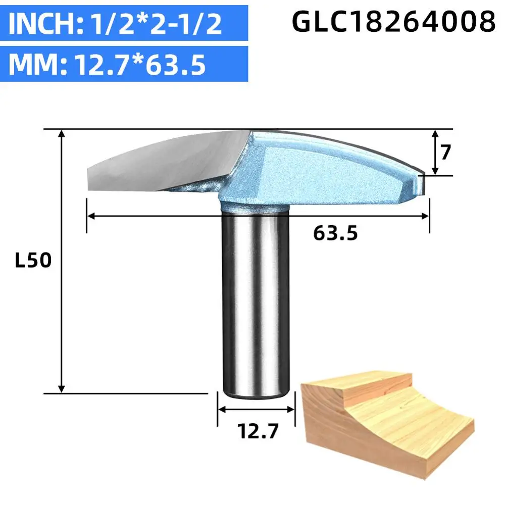 LIDIAO 1pc 1/2 Industrial Tungsten Thin Small Round Bowl Router Bits Wood Engraving Tool Woodworking Milling Cutter End Mill - Длина режущей кромки: 12.7x63.5mm