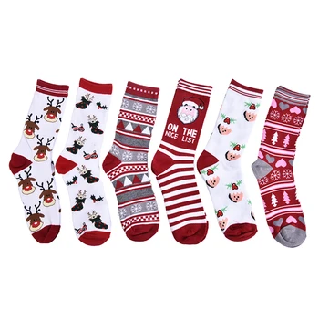 

New 2020 Christmas Socks Women Funny Santa Claus Christmas Tree Snow Cotton Print Socks Men Harajuku New Year
