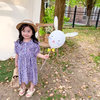

Girls Floral Dress Party Holiday Beautiful Dresses for Girl Clothes Small Lapel Collar Baby Girls Dress Clothing Costume Kids