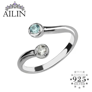 

AILIN 925 Sterling Silver Prong Setting Double Birthstone Ring Women Custom Wedding Rings Personalized Jewelry Christmas Gifts
