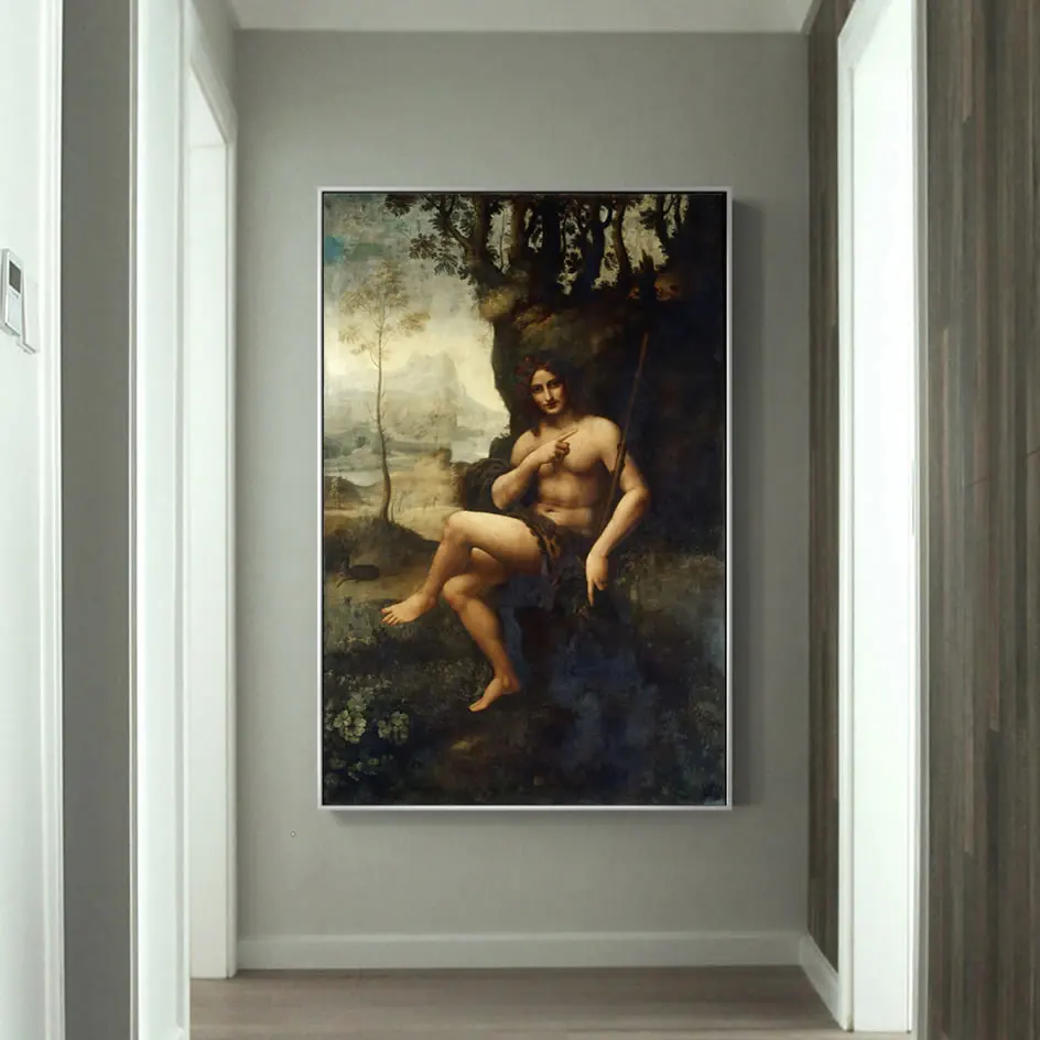 Bacchus Знаменитая Картина на холсте, настенная живопись, репродукции леonardo Da Vinci, Классическая настенная живопись, печать на холсте для гостиной, стены
