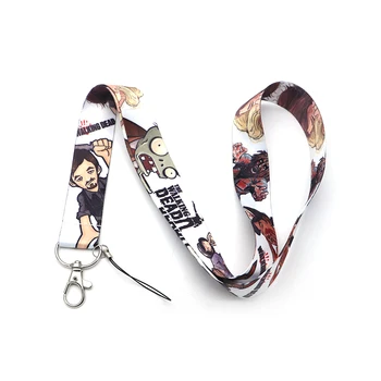 

30pcs/lot Anime the Walking Dead Phone Lanyard Key Chain Creative Clip Badge Hang Rope Customizable Neck Strap Lanyards DC126