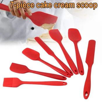 

7Pcs/set Silicone Cream Scrapers Heat-resistant Non-stick Spatulas Stir Batter Scraper Brush Cake Blender Cooking Tool P