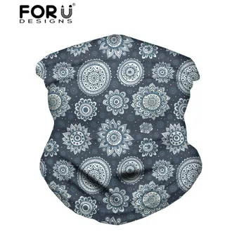 

FORUDESIGNS Flower Mandala Fashion Headband Scarf Magic Turban for Ladies Outdoor Motorcycle Neck Face Covers Seamless Bandana