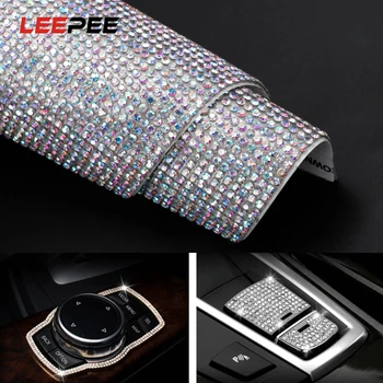

LEEPEE DIY Car Decoration Sticker Bling Crystal Rhinestone for Interior Frame Emblem Door Handle Dashboard Car Decor Decals