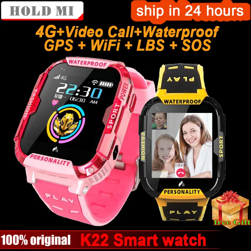 K22 4G gps Смарт-часы Детские IP68 Водонепроницаемые Wifi видео звонки Будильник камера Детские умные часы телефон Детские умные часы
