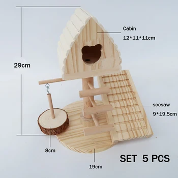 

Hamster Toy Swing Chalet Set Seesaw Climbing Ladder Little Pet Multifunctional Sports Toy Combination