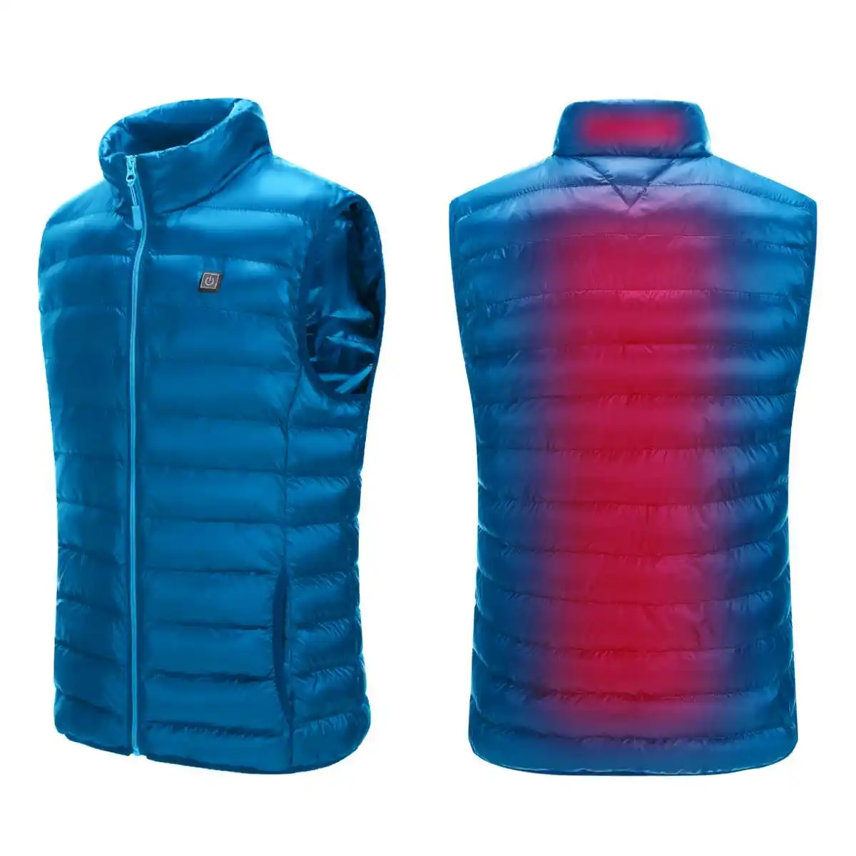 Для мужчин и женщин Открытый USB Графен зарядки отопление жилет куртка зима гибкий электрический тепловой одежда жилет Рыбалка Пешие прогулки - Цвет: Blue