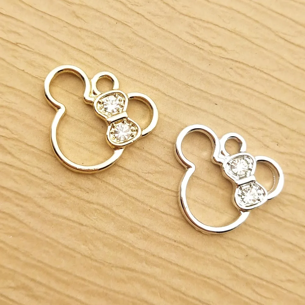 Jewelry Charms Crystal Charms 10pcs Crystal Cartoon Charm for Jewelry Making Earring Pendant Necklace Bracelet Accessories Zinc Alloy