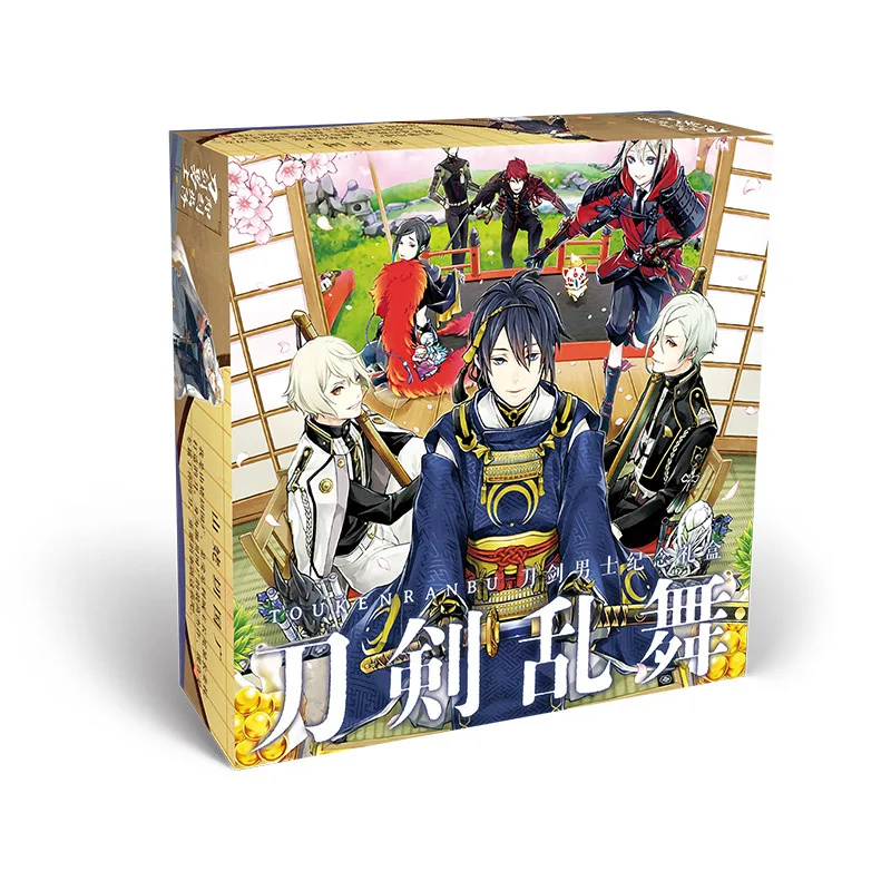 

Anime Touken Ranbu Online little gift box package toy include postcard badge stickers bookmark sleeves bracelet gift