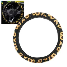 1 шт. Противоскользящий чехол рулевого колеса автомобиля с подсолнухом диаметр 37-38 см Новинка