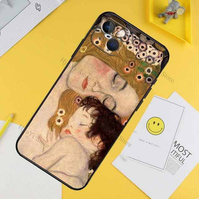 Funda de silicona para iPhone 14 Plus (Beso de Gustav Klimt) – Berkin Arts