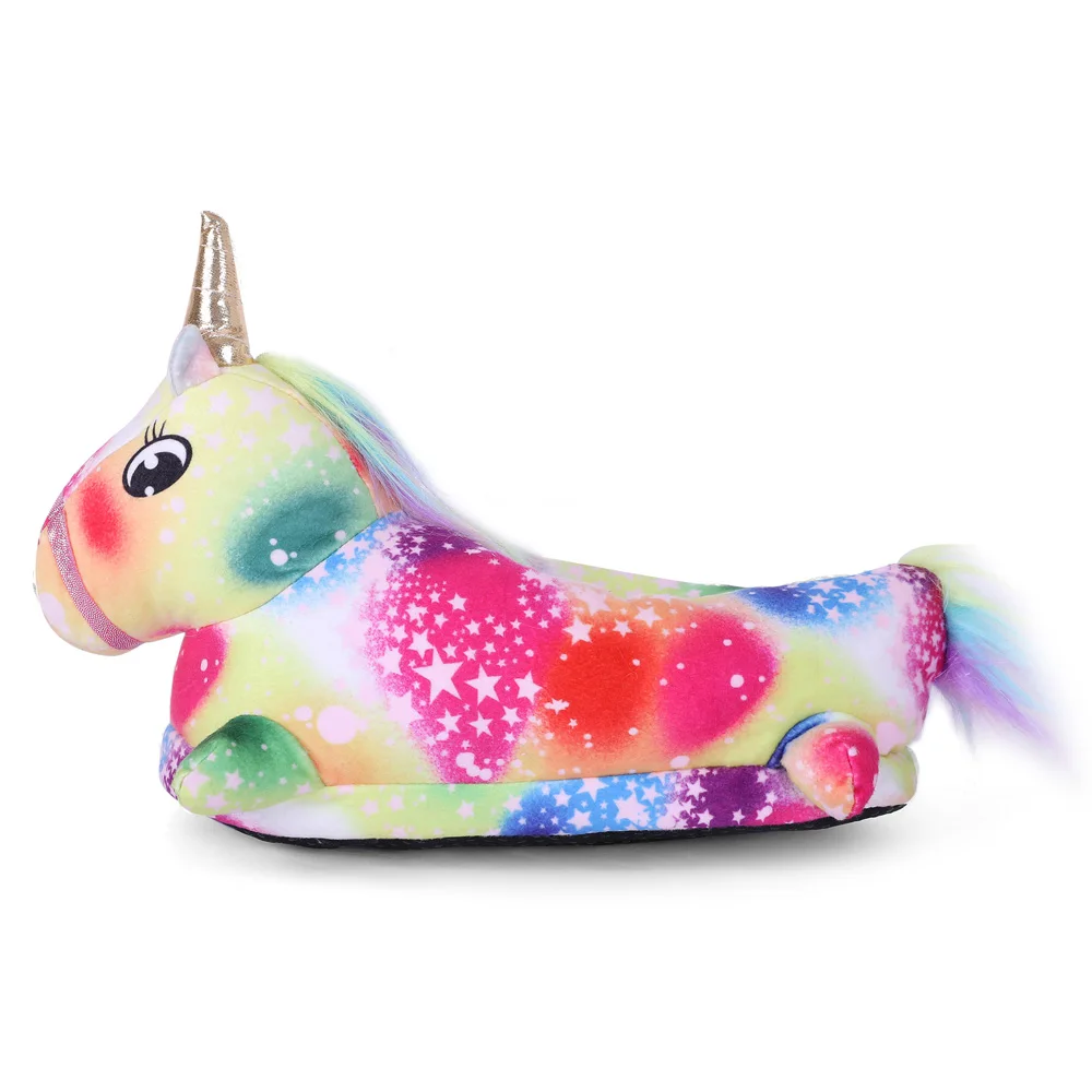 Unicorn Colorful Star and Rainbow Slippers