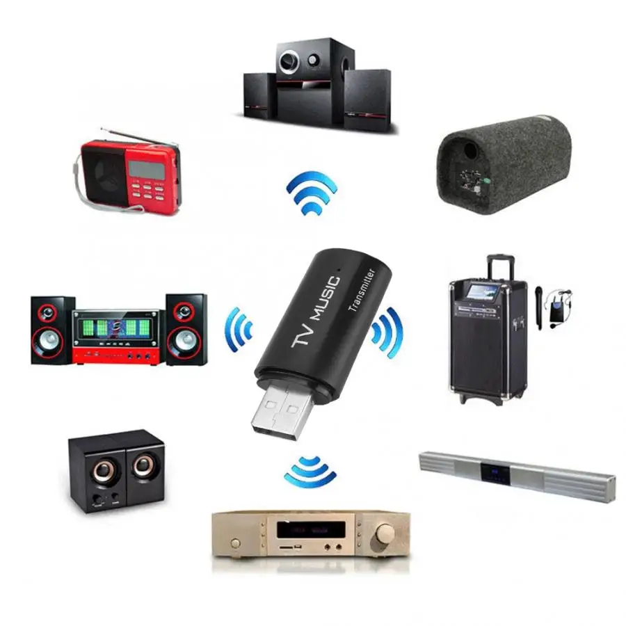 Адаптер Bluetooth Bewinner Bluetooth передатчик TS-Bt35F05 ТВ USB PC Bluetooth аудио передатчик с 3,5 мм подключением