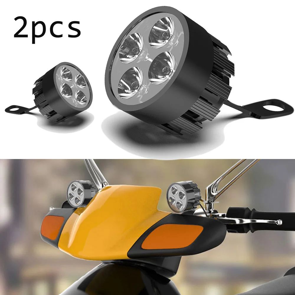 2 шт. 12 V-80 V мотоциклов пятно туман светильник головной светильник s Водонепроницаемый 4 светодиодный головной лампы