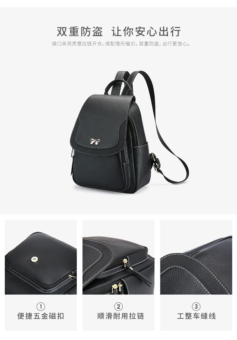Couro genuíno mochila feminina 2021 nova moda