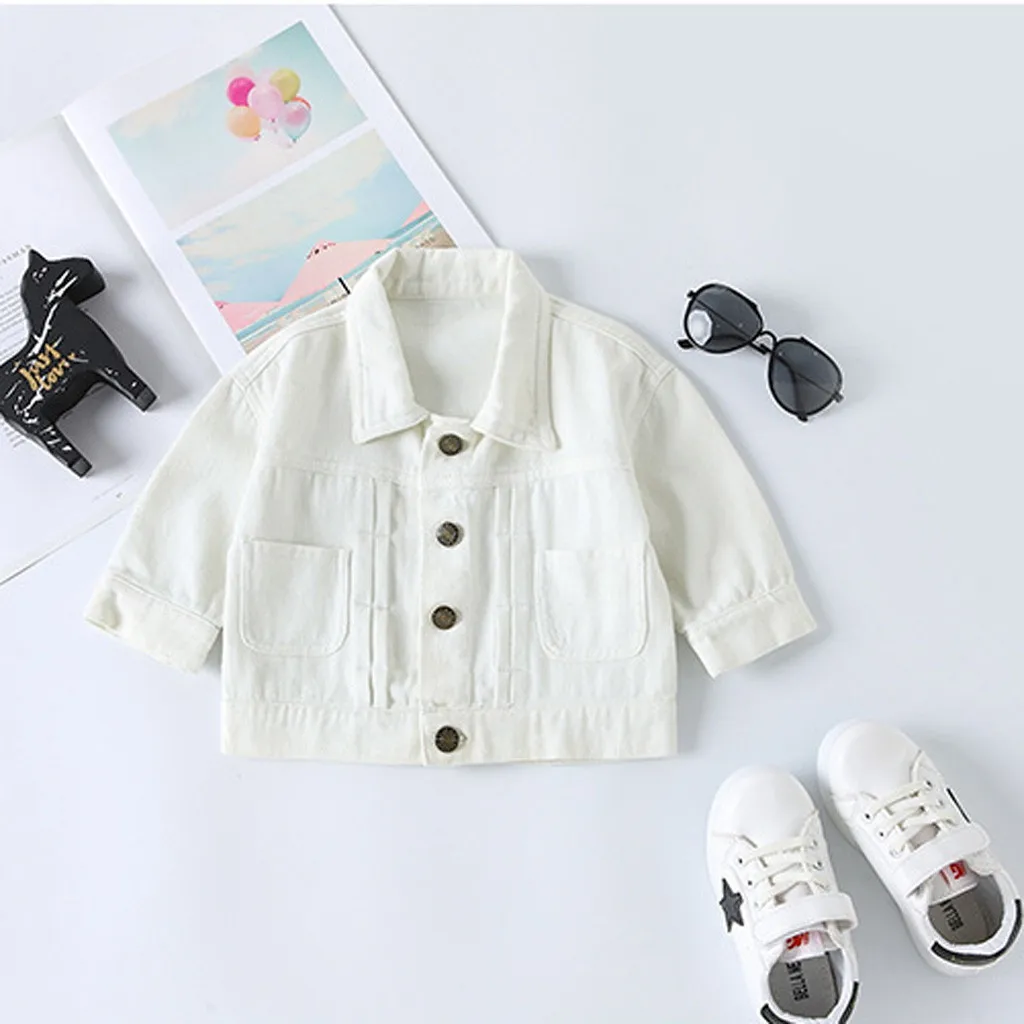 Autumn Winter Toddler Kid Baby Boys Girls Cartoon Long Sleeve Cartoon Leisure Denim Jacket Kids Clothes winterjas roupa infantil