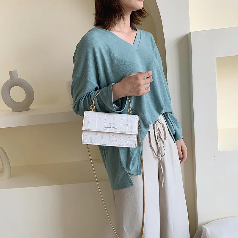 

Stone Pattern Lady Bags New Style 2019 Summer New Red Square Sling Bag INS Super Fire Versitile Fashion Crossbody Bag