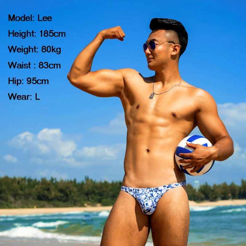 New tight low waist men swimwear men sexy swimsuits gay briefs bikinis surf  sports men different penis pouch size bathing suits - AliExpress