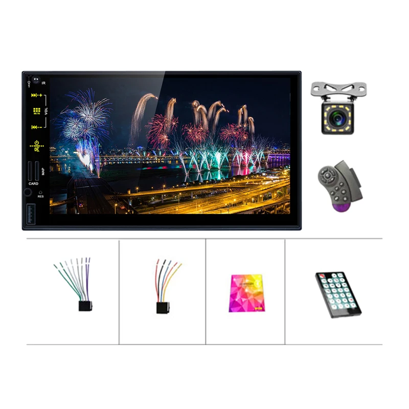 7 Inch Universal 2 DIN Car Multimedia Player Car Radio Bluetooth Auto Stereo USB FM AUX Mirrorlink - Цвет: 1 x 12LED Camera