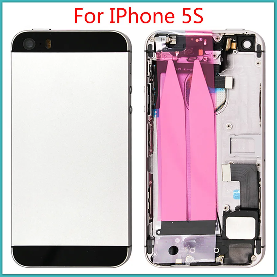 AAA+++ качество для IPhone 5S батарея задняя панель Задняя крышка с гибким кабелем+ sim-карта