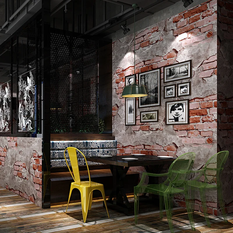 beibehang Brick pattern wallpaper brick brick head retro nostalgic fashion cement brick wall industrial wind antique wallpaper