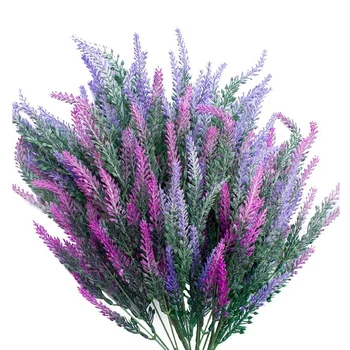 

16PCS Artificial Lavender Flowers Simulation Flower DIY Wedding Bouquet Indoor Outside Garden Patio Wall Fake Plant