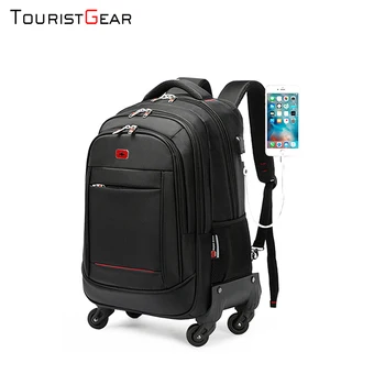 school backpack with Wheel Waterproof Luggage Travel trolley bag business Laptop Backpack Men Carry-on Wheel Rolling Suitcase 1