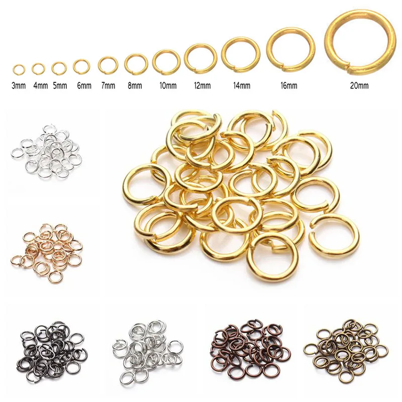 

200pcs/lot 4 5 6 8 10 12mm Jump Rings DIY Jewelry Making Connector Split Rings Jewelry Accessories Findings Supplies