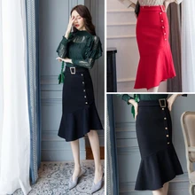 Корейская однобортная Асимметричная юбка на молнии размера плюс, модные повседневные женские юбки Faldas Vaqueras с высокой талией