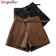 #Special Offers Casual PU Leather Shorts For Women High Waist Sashes Wide leg Shorts 2019 Spring Autumn Loose Elastic Waist Lady Leather Shorts #Special Offers Casual PU Leather Shorts For Women High Waist Sashes Wide leg Shorts 2019 Spring Autumn Loose Elastic Waist Lady Leather Shorts