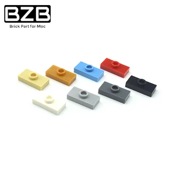 BZB MOC 15573 1x2 2-턴 원 보드 날씬한 빌딩 블록 없음 기술 벽돌 부품, 어린이 DIY 교육 게임 완구 최고의 선물
