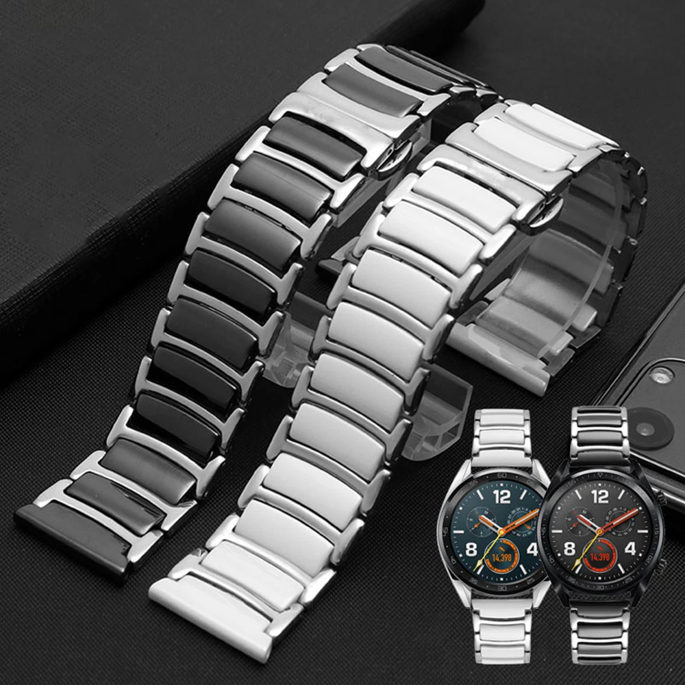 Ремешок для Samsung Galaxy watch 4 браслет Watch 42 46 мм s3 Ceramic Metal Band Active 2 40 44 gt2e gtr 20 22 | Наручные