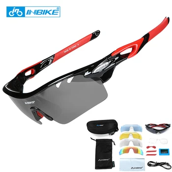 

INBIKE Polarized Cycling Bike Sun Glasses Outdoor Sports Bicycle Bike Sunglasses TR90 Goggles Eyewear 5 Lens Bicycle Accessory