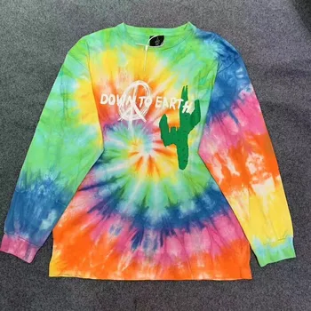

New TRAVIS SCOTT x DOVER Star Tie Die Tee Men Women Long Sleeve ASTROWORLD TRAVIS SCOTT t-shirts